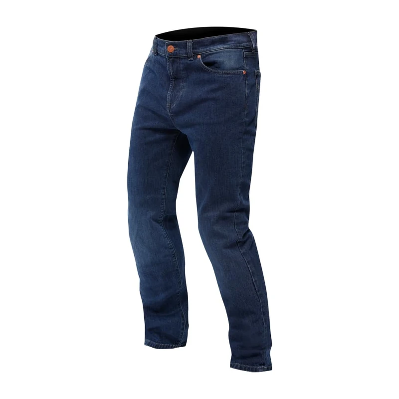 Dainese 5-Pocket Denim Relaxed Pants, Men's Lightweight Denim Motorcycle Pants with Soft Ventilated Knee and Hip Protectors Relaxed Fit for Riding, for Man, Deep-Blue, 41