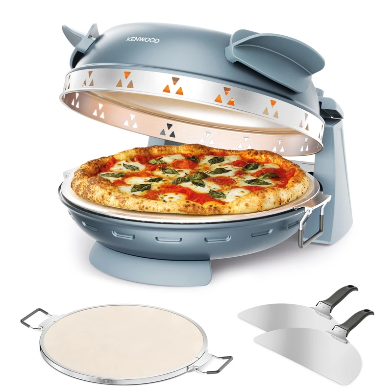 Kenwood My Pizzeria - Electric Pizza Oven, Indoor Pizza Maker, 400°C Dual Heating, Ready in Just 4 Minutes, Removable 30cm Stone, Includes 2 Peels, Timer, 1500W, Storm Blue (KPO10.000GY) - Image 1