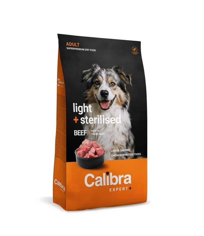 CALIBRA Dog Expert+ Adult Light Sterilised Beef 12kg