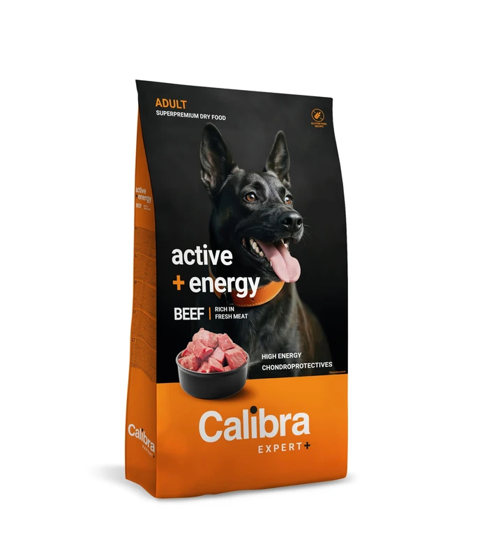 CALIBRA Dog Expert+ Adult Active & Energy Beef 12kg