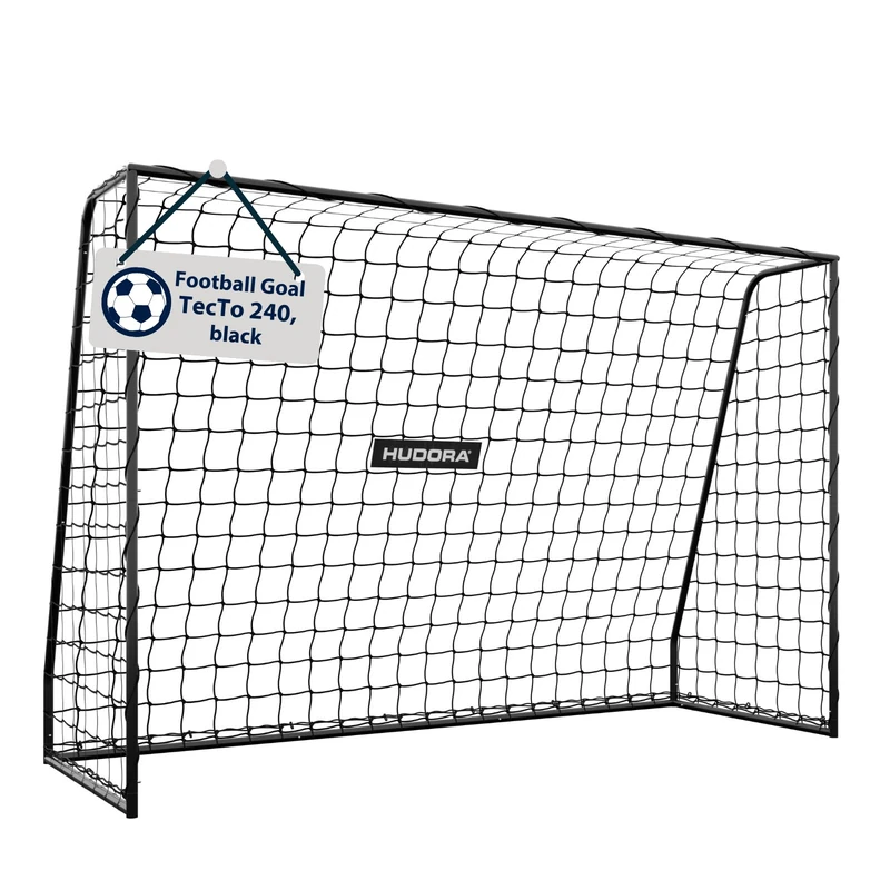 HUDORA Football Goal TecTo 240 – Outdoor goal with click system for fast assembly – with extra net fastening – improved rust protection – quick to set up, ideal for training, garden games & recreation