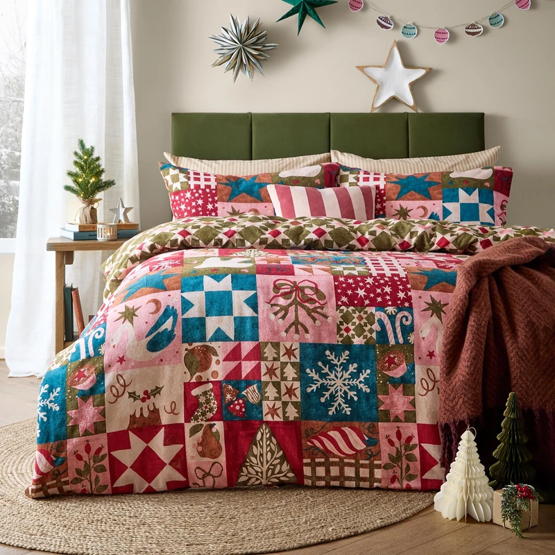 furn. Fika Duvet Cover Set (Multicolour - King) - Image 1