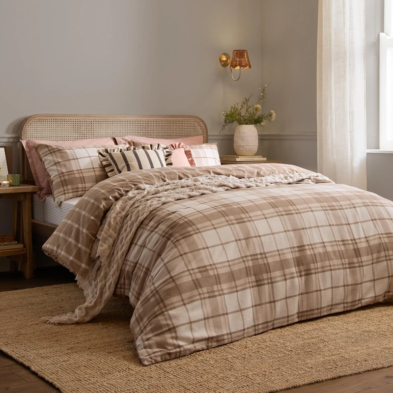 furn. Wylder Braemar Check Duvet Cover Set (Natural - King)