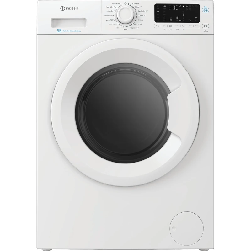 Indesit Push&Go 10kg Wash/7kg Dry Washer Dryer with Steam - White