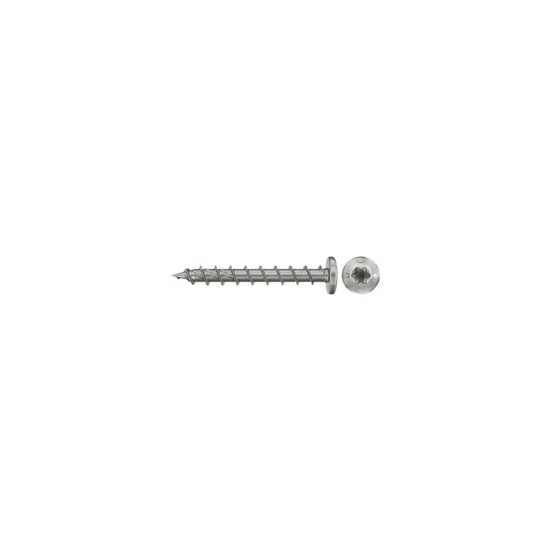 fischer 100 x PowerFast II PTF 6.0x40 A2 100 Chipboard Screws Half Round Head Inner Star TX Socket Fully Threaded A2 Stainless Steel for Metal Wood Connections