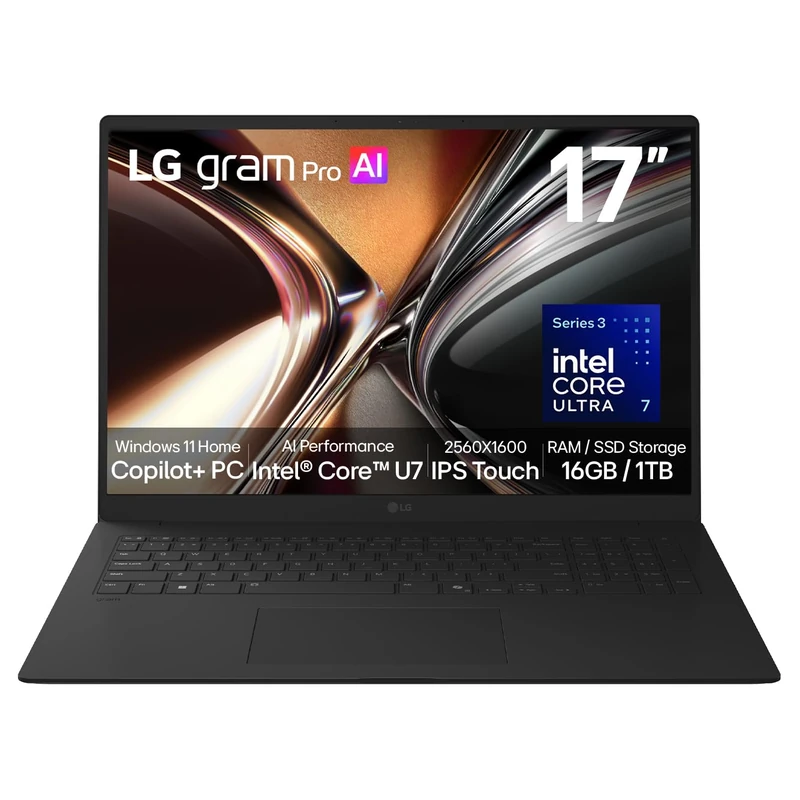 LG gram Pro 17Z90U 17" 2.5K IPS Touch Laptop, Intel Core Ultra 7 355, 16GB/1TB SSD