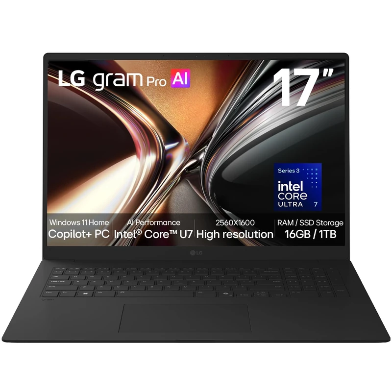 LG gram Pro 17Z90U 17" 2.5K Laptop, Intel Core Ultra 7 355, 16GB/1TB SSD