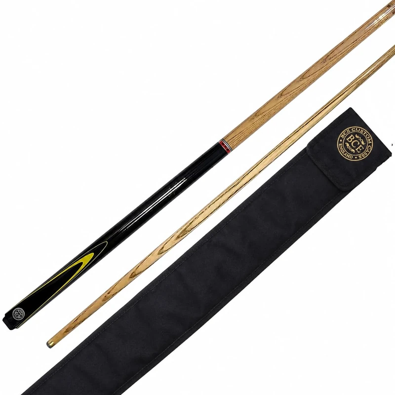 BCE Christophe Lambert English Pool Cue and Case, Black/Natural Wood, 57inch 145 cm Length Cue - Image 1
