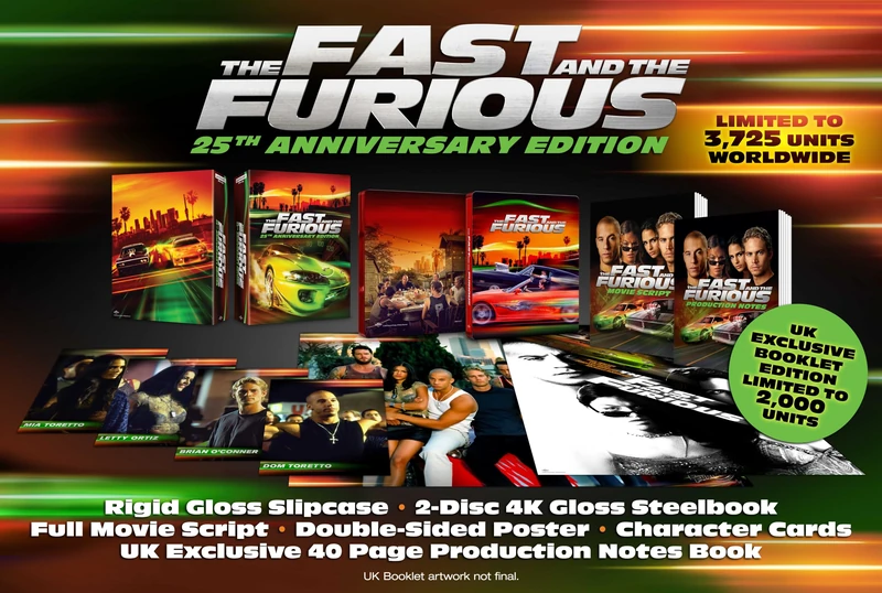 The Fast and the Furious 25th Anniversary Ultimate Collector's Edition [4K Ultra HD] Limited Edition Steelbook [Blu-ray] [Region B]