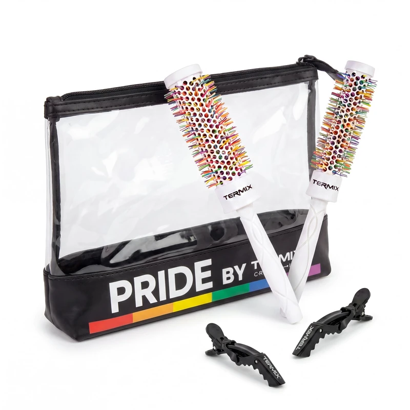 TERMIX - True Colors Pride Edition | Styling Kit with Thermal Brushes Ø23 and Ø28, 2 Professional Tweezers and Toiletry Bag | Brushing, Volume, Movement and Professional Definition for Hair - Image 1