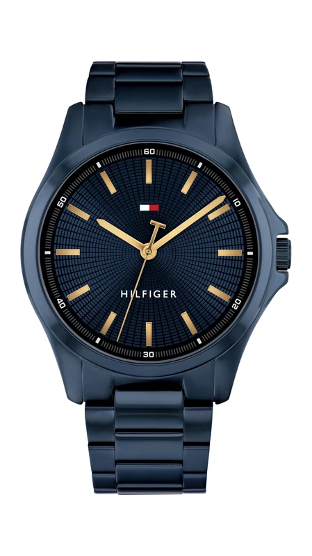 Tommy Hilfiger Analog Quartz Watch for Men with Blue Stainless Steel Bracelet