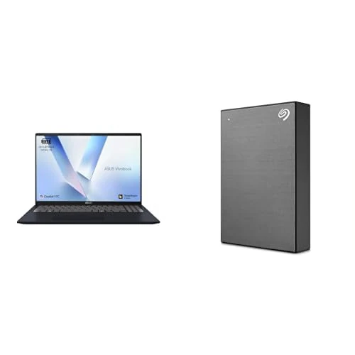 ASUS Vivobook 16 X1607QA CoPilot+ Laptop + Seagate One Touch 5TB portbale external Hard Drive