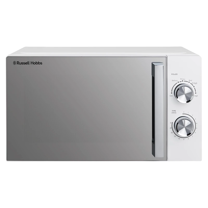 Russell Hobbs 17L 700W Manual Microwave in White with 5 Power Levels, Defrost & Reheat Function, 30 Minute Timer, Dial Controls, 1M Power Cord and Pull Handle Door RHM1735