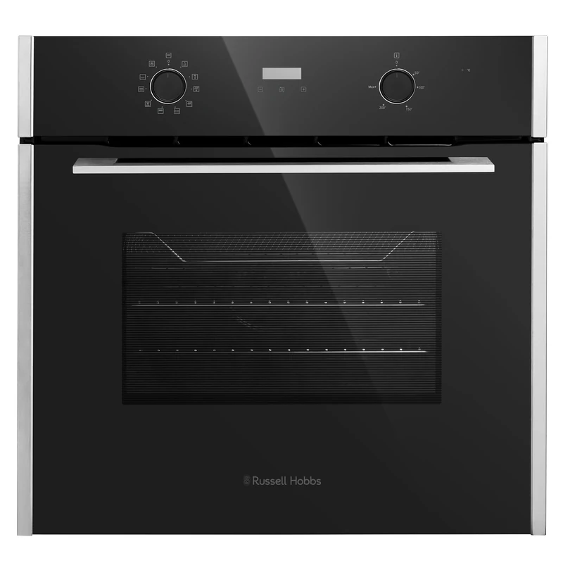 Russell Hobbs Built-in 70L Multifunctional Oven in Black, 60cm Wide, With 10 Functions, Single & Double Grill, Defrost, Convection heating, Clock & Timer, Open Door Detection, RHEO7007BS