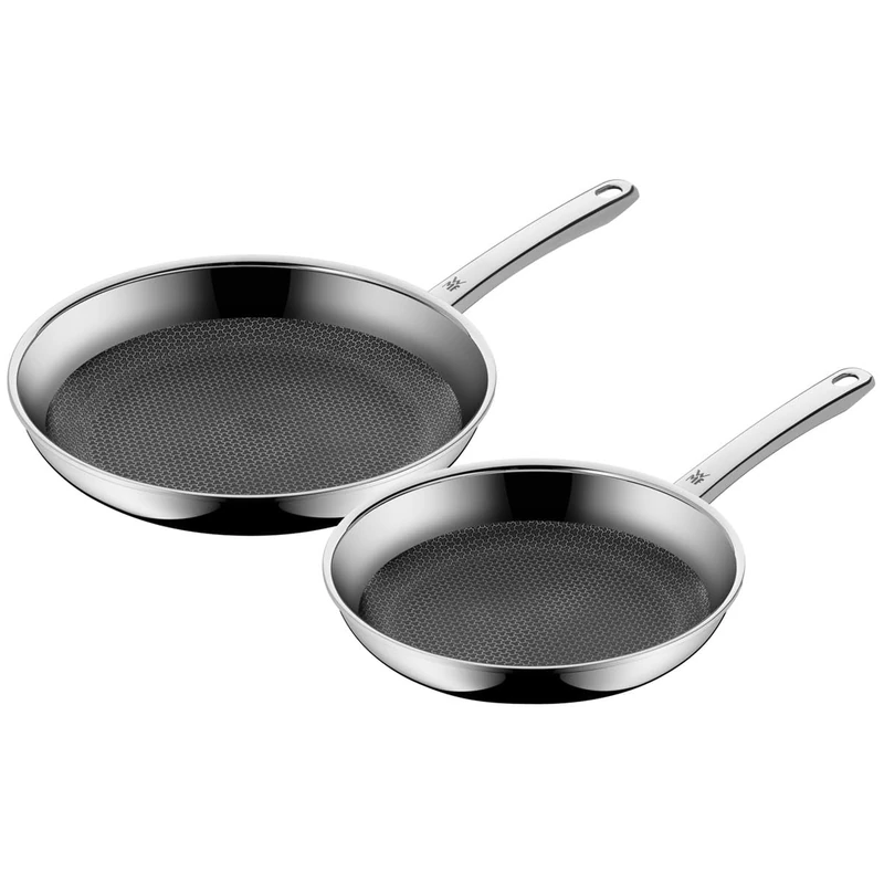 WMF Profi Resist Frying Pan Set, 24 and 28 cm, Frying Pan, Scratch-Resistant, PermaDur Non-Stick Coating, Multilayer Construction, Induction Pan, Oven-Safe, Heat Reducing Handles, Pouring Rim