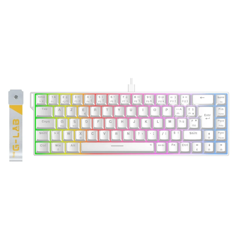 The G-Lab - Keyz Titanium HE White - 65% Hot Swap Magnetic Switch Gamer Keyboard