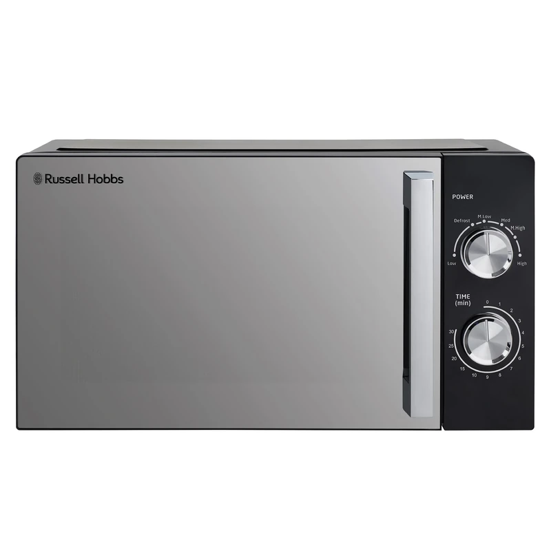 Russell Hobbs 17L 700W Manual Microwave in Black with 5 Power Levels, Defrost & Reheat Function, 30 Minute Timer, Dial Controls, 1M Power Cord and Pull Handle Door RHM1735B