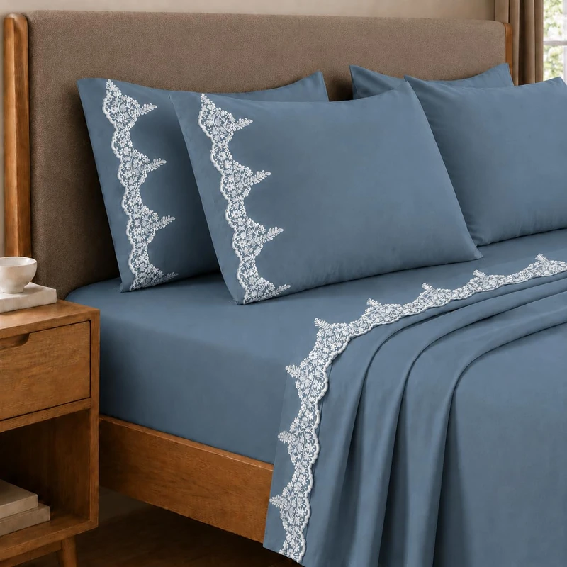 PETTI Artigiani Italiani - Chantilly Ivory Cotton Percale Bed Linen Set, 3-Piece Bedding Set, 100% Made in Italy
