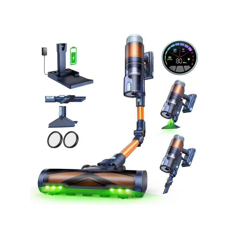 FAMIVAC Cordless Vacuum Cleaner 70kPa/80Min Runtime with Charging Station