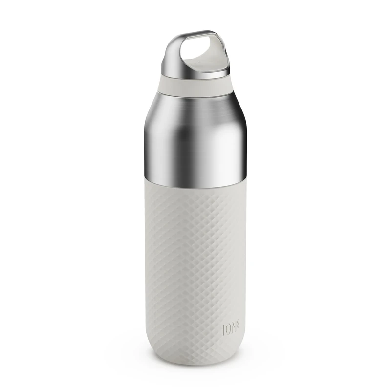 ION8 Primo ROAM Insulated Water Bottle 835 ml (28 oz)– Leakproof Stainless Steel, Vacuum Insulated for Hot & Cold Drinks, Twist Lid, Dishwasher Safe, White
