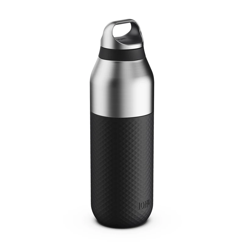 ION8 Primo ROAM Insulated Water Bottle 835 ml (28 oz)– Leakproof Stainless Steel, Vacuum Insulated for Hot & Cold Drinks, Twist Lid, Dishwasher Safe, Black