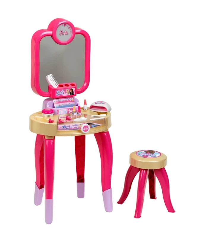 Theo Klein 5722 Barbie Beauty & Nail Studio | Vanity table with rotating mirror & light, nail dryer and accessories | Official licensed product | Toy for children aged 3 years