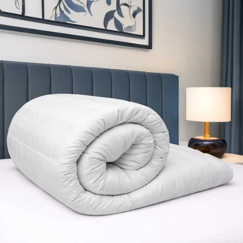 Bianca Fine Linens Premium 100% Cotton Stripe 13.5 tog Double Duvet White
