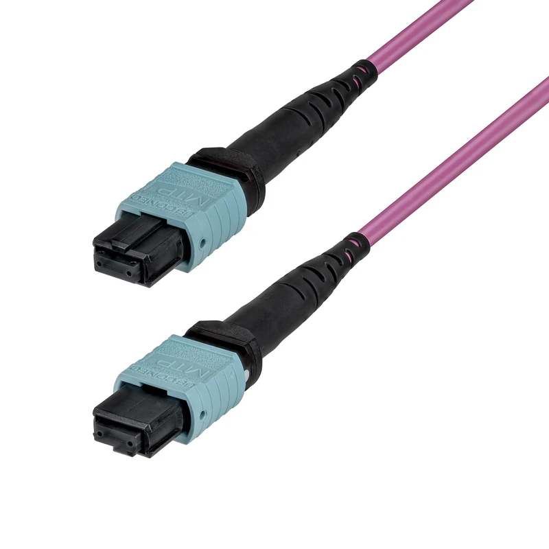 StarTech 1m (3ft) MTP/MPO Fiber Optic Cable, 24F Type-B, OS2 Single Mode MTP/APC Female Fiber Patch Cable, 9/125µm, OFNP Plenum, MTP-24 Fiber Jumper Cord