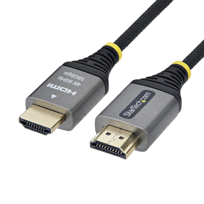 StarTech 3m (10ft) Premium Certified High Speed HDMI Cable, Ultra Flexible HDMI Cable, 4K 60Hz/1440p 144Hz w/HDR10/ARC, 18Gbps, High Flex Braided HDMI Cord - Image 1