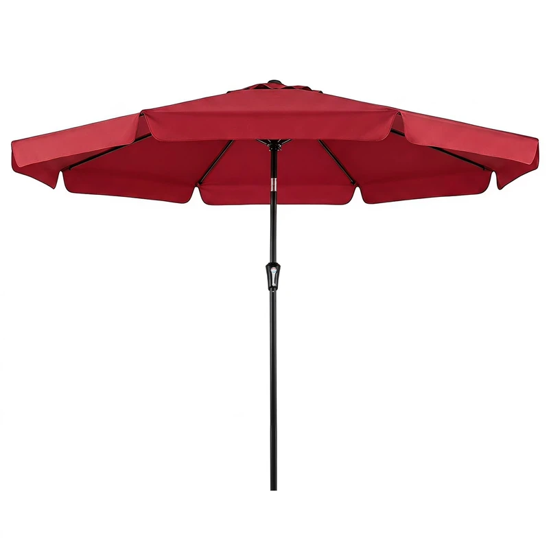 FANTASK Garden Parasol Patio Umbrella 300cm (Wine Red)