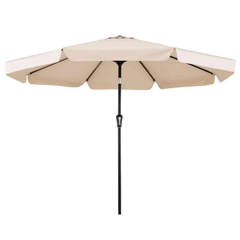 FANTASK Garden Parasol Patio Umbrella 300cm (Beige) - Image 1