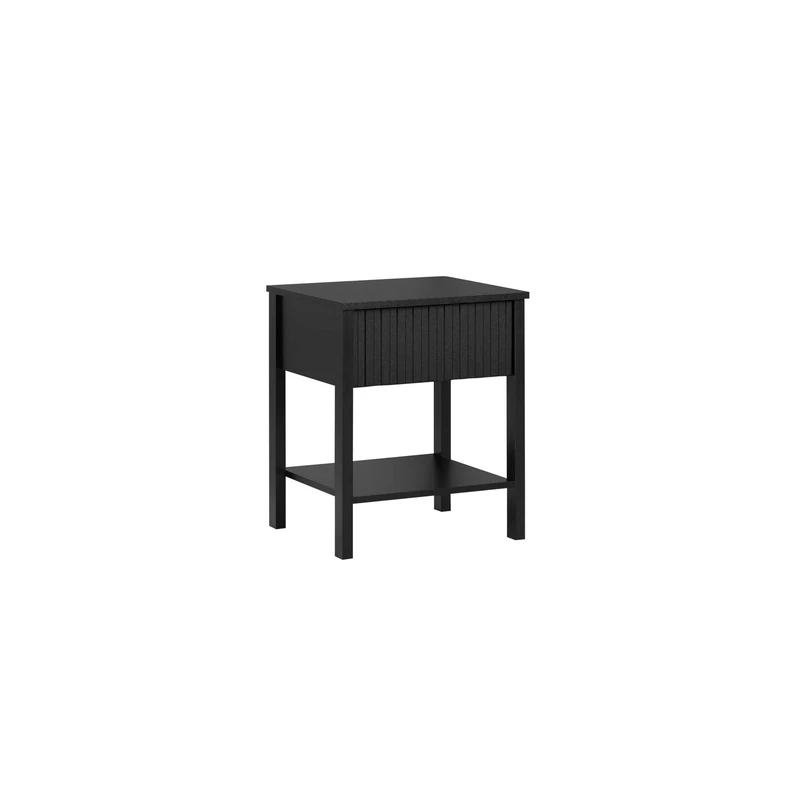 Axis 1 Drawer Fluted Bedside Black - Image 1