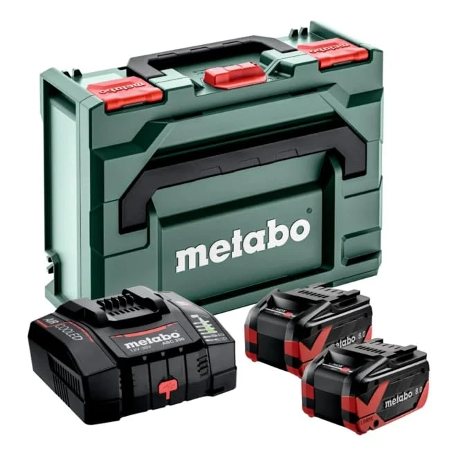 Metabo 685305380 Basic Set 2 x LiHDX 8.0Ah, ASC290 Charger & metaBOX 145