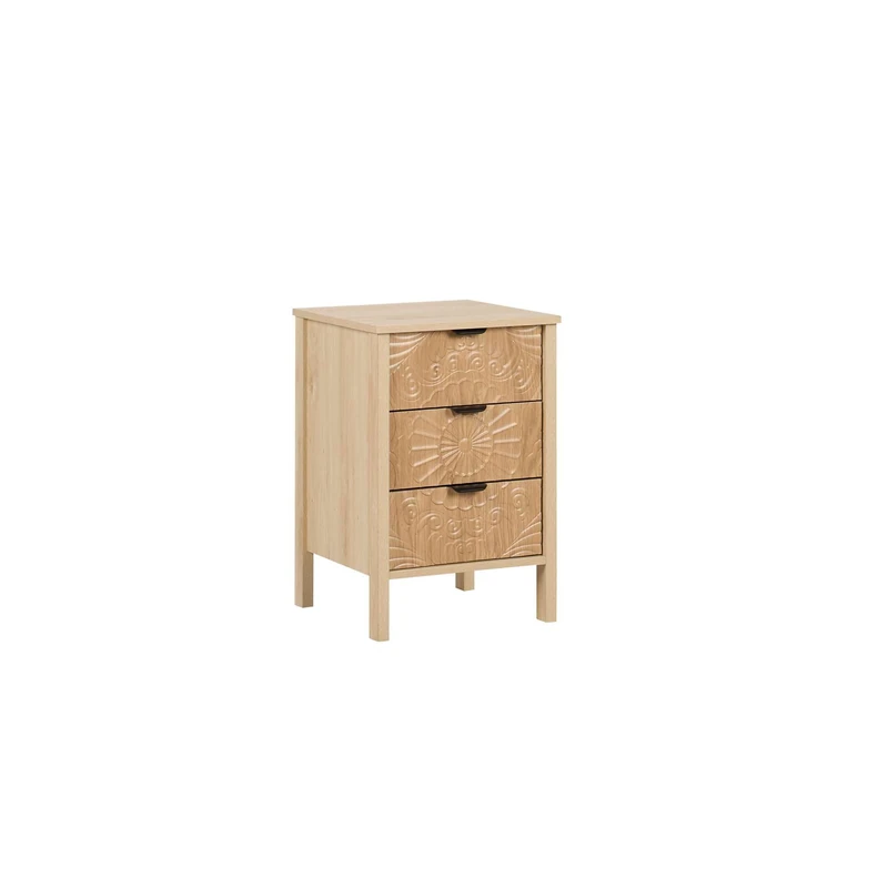 Lotus 3 Drawer Bedside - Image 1