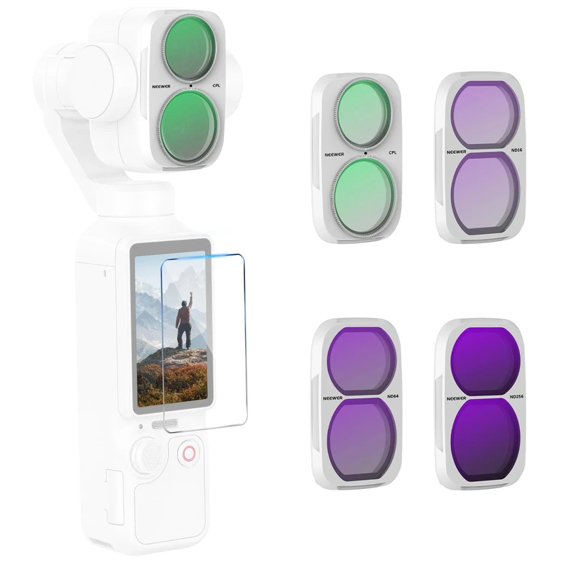 NEEWER CPL + ND Filters Compatible with DJI Osmo Pocket 4P Only, White