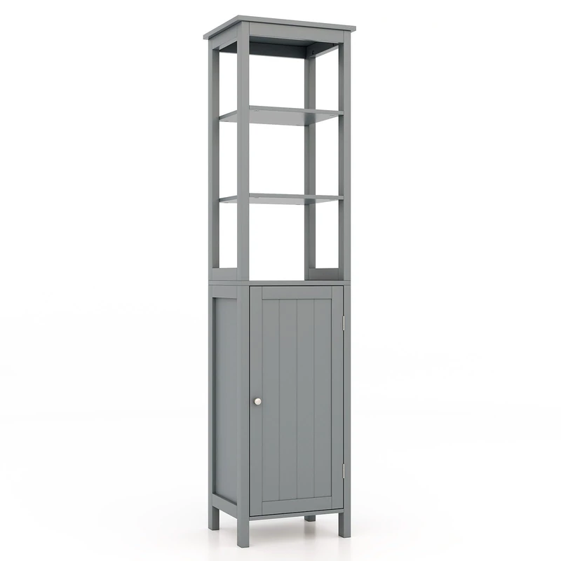 RELAX4LIFE Freestanding Tall Bathroom Cabinet (Grey)