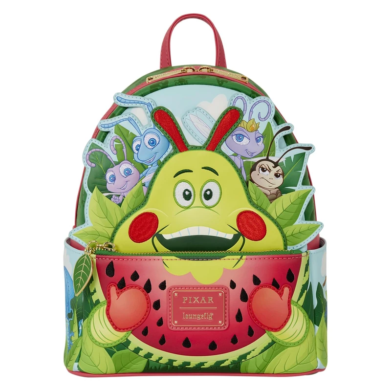Loungefly Disney - Pixar - A Bug's Life - Heimlich Eating Watermelon - Mini Backpack - Amazon Exclusive - Premium Vegan Leather - Gift Idea - Official Merchandise - for Boys, Girls Men and Women