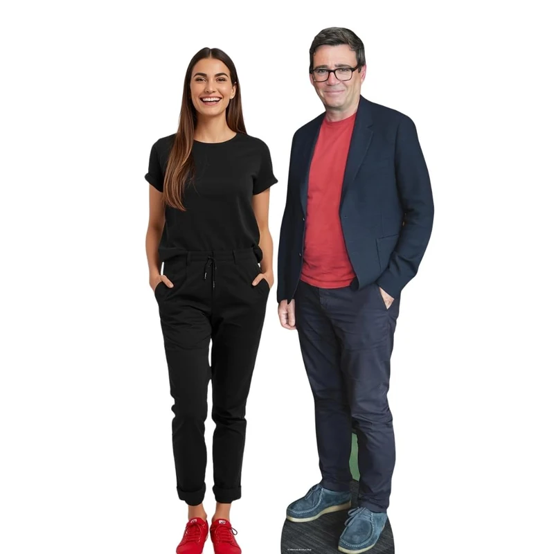 Andy Burnham Red Shirt Lifesize Cardboard Cutout 179cm with Desktop Mini – UK Politician Display, Party Decoration & Event Prop - Image 1