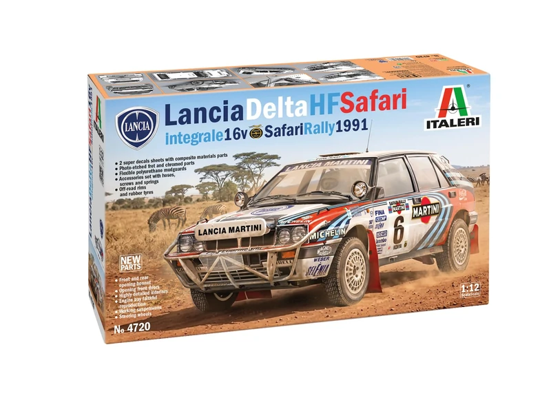 Italeri 4720 Lancia Delta Integrale Safari 16v, 1:12 Scale, Plastic Model Kit/Model Assembly
