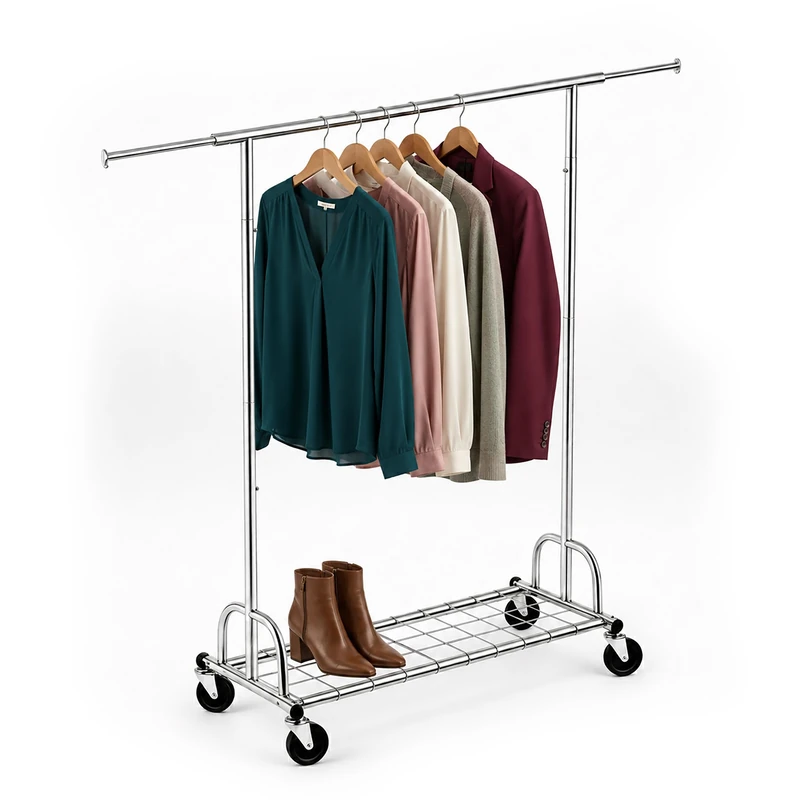 Relaxdays clothes rack on castors, silver