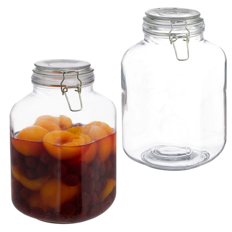 Relaxdays Preserving Jars, Set of 2, 3 l, Clear