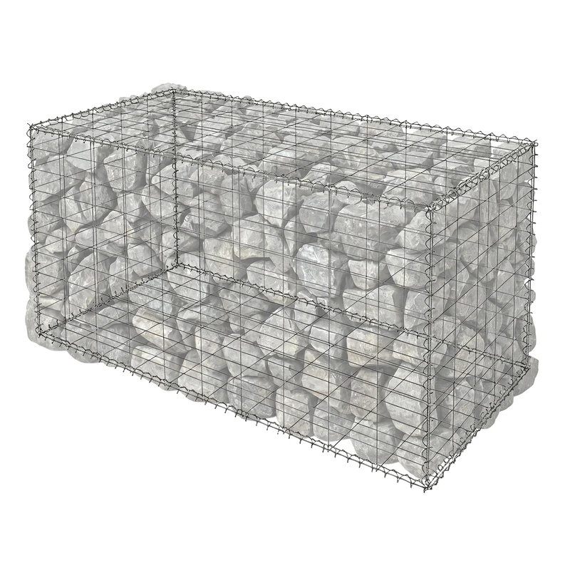 Relaxdays Gabion, Garden Privacy Screen, Stone Basket, 4mm Wire, Silver