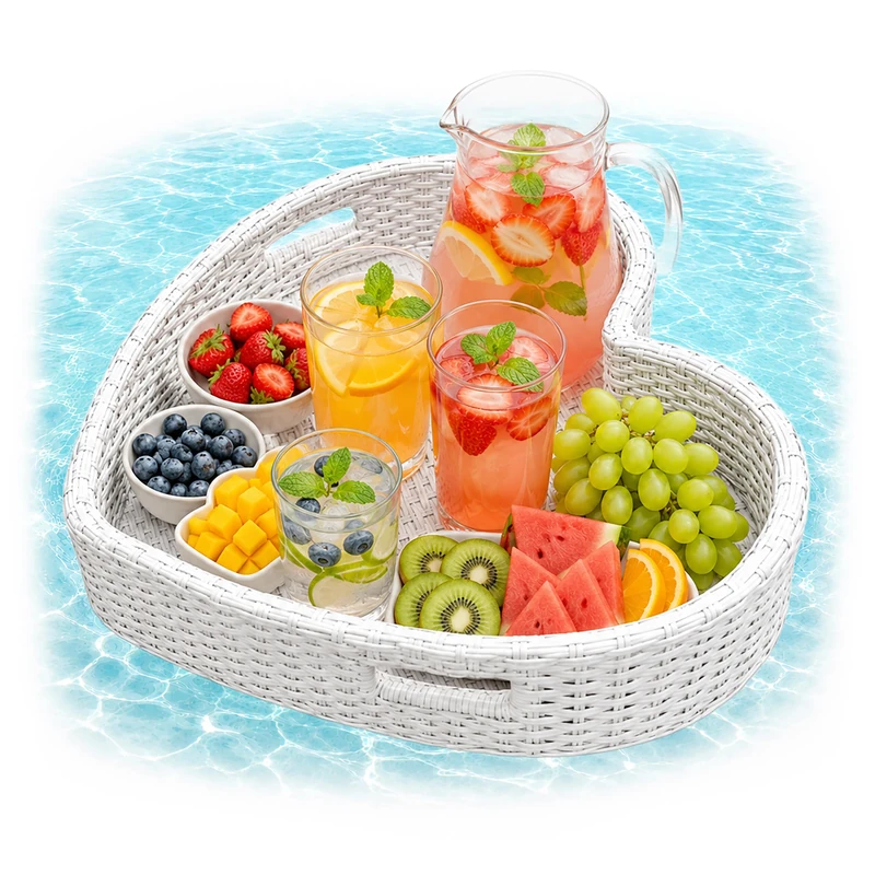 Relaxdays Floating Heart-Shaped Tray, white