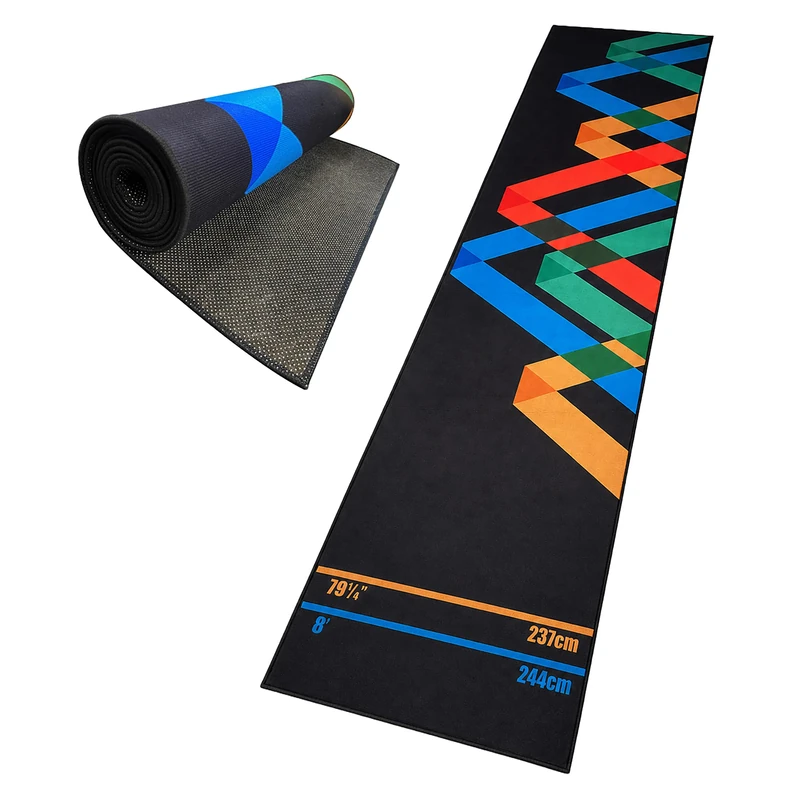 Relaxdays darts mat with throw line, 60 x 260 cm, multicolour