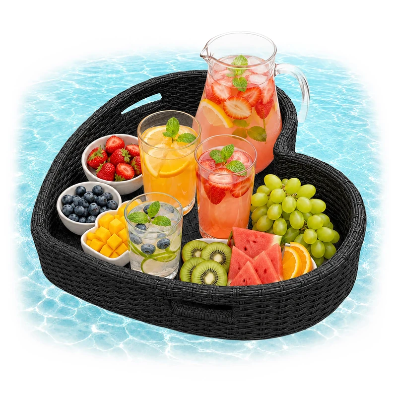 Relaxdays Floating Heart-Shaped Tray, black