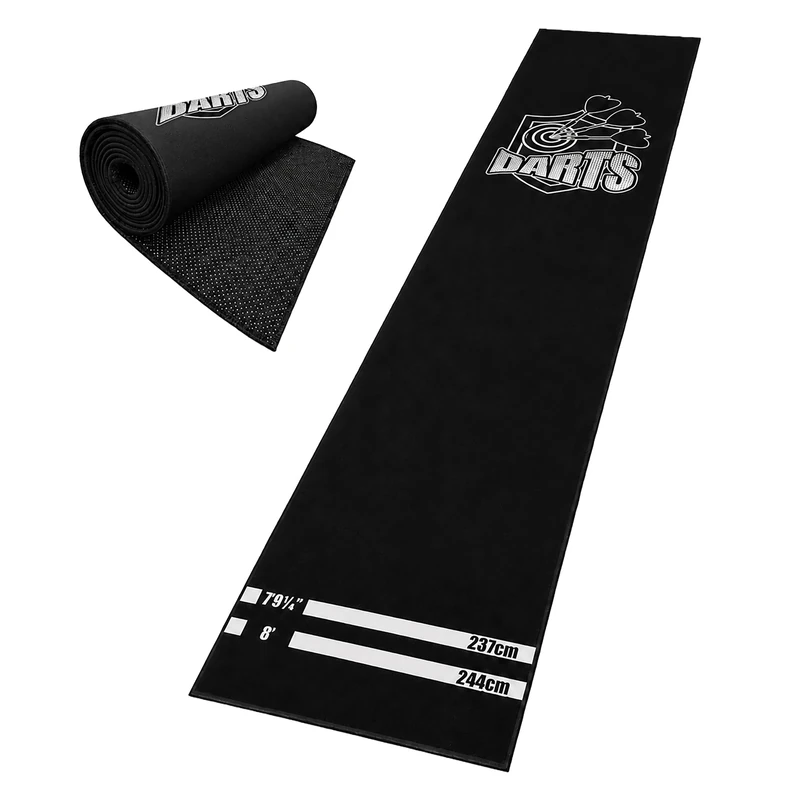 Relaxdays Darts Mat, with throw line, darts mat, black and white