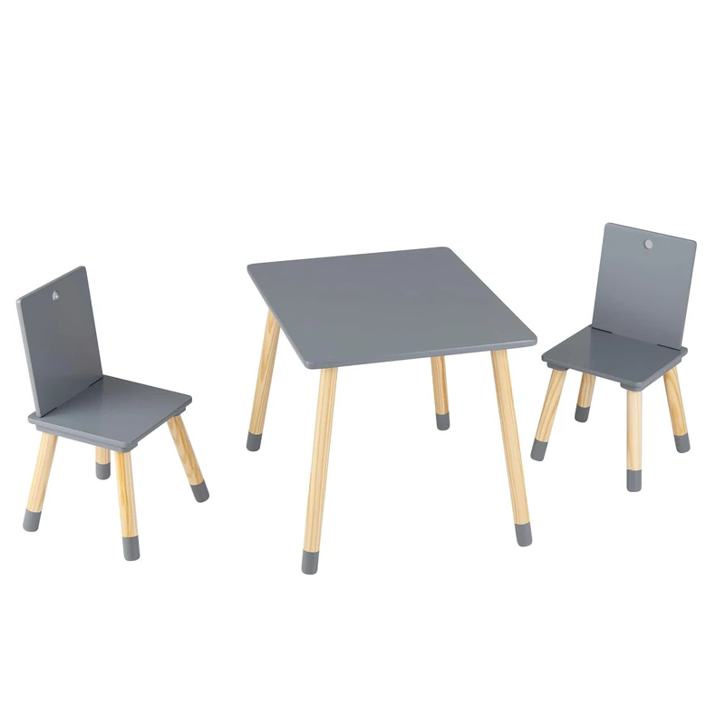 GYMAX Kids Table and Chair Set, Children Activity Table with 2 Chair