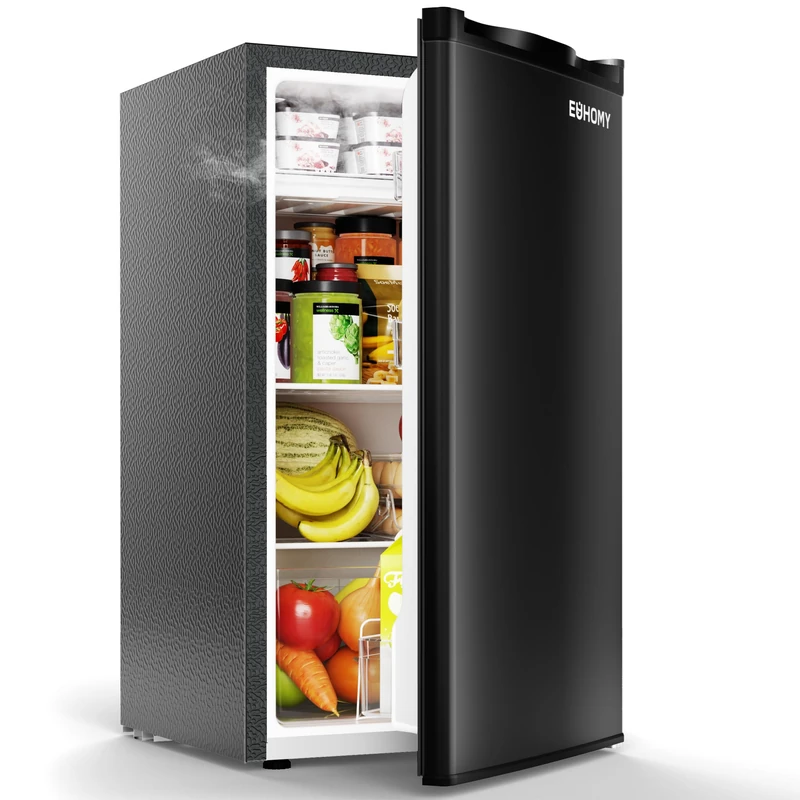 93L Under Counter Fridge, 38dB Ultra-Quiet Undercounter Mini Fridge, Black