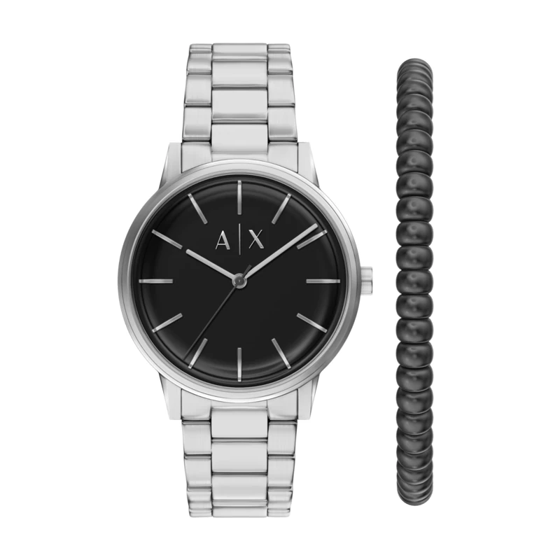 Armani Exchange Men's 42MM Silver-Tone Stainless Steel Watch, AX7182SET