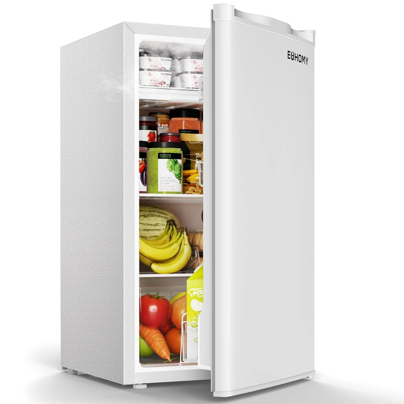 93L Under Counter Fridge, 38dB Ultra-Quiet Undercounter Mini Fridge, White